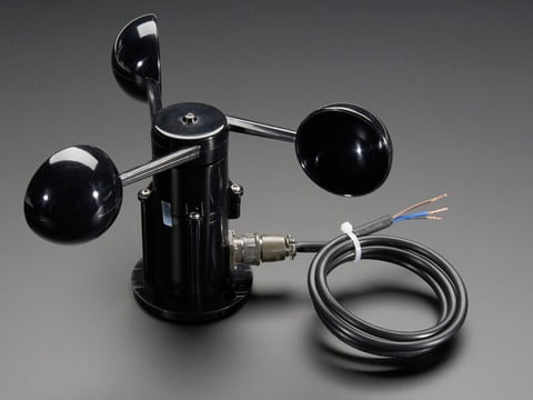 A cup anemometer wind speed sensor