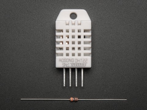 A DHT22 temperature and humidity sensor