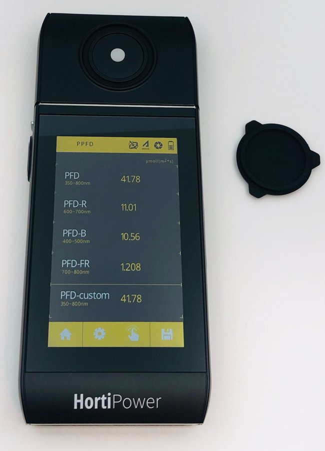 A horticulture light meter measuring PAR