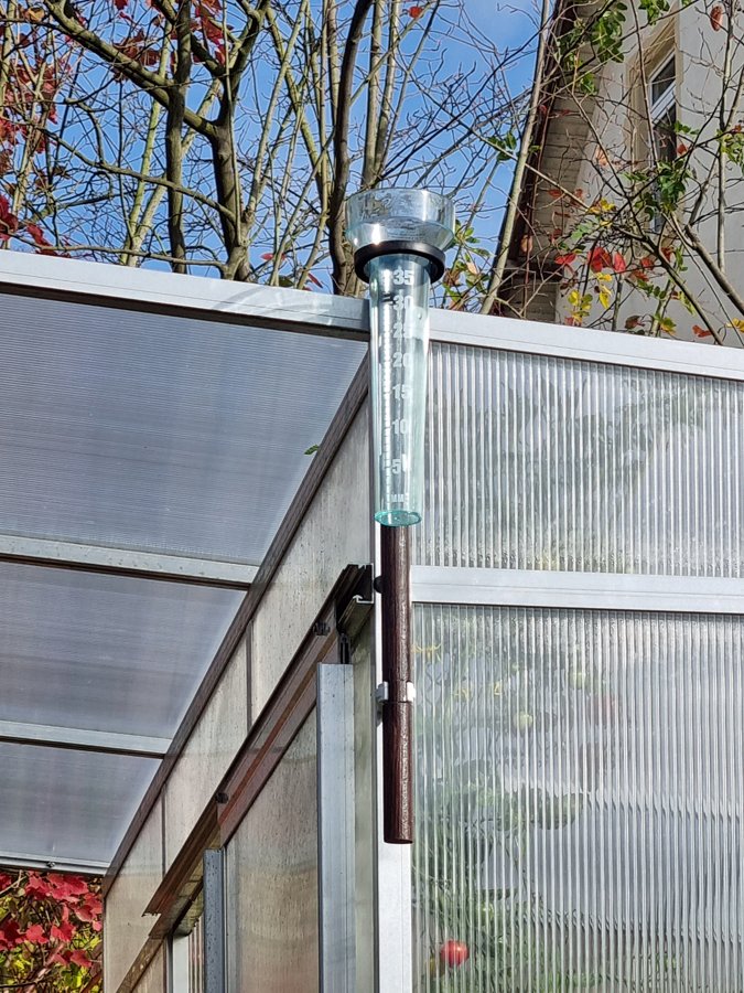 A rain gauge