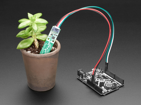 A capacitive soil moisture sensor