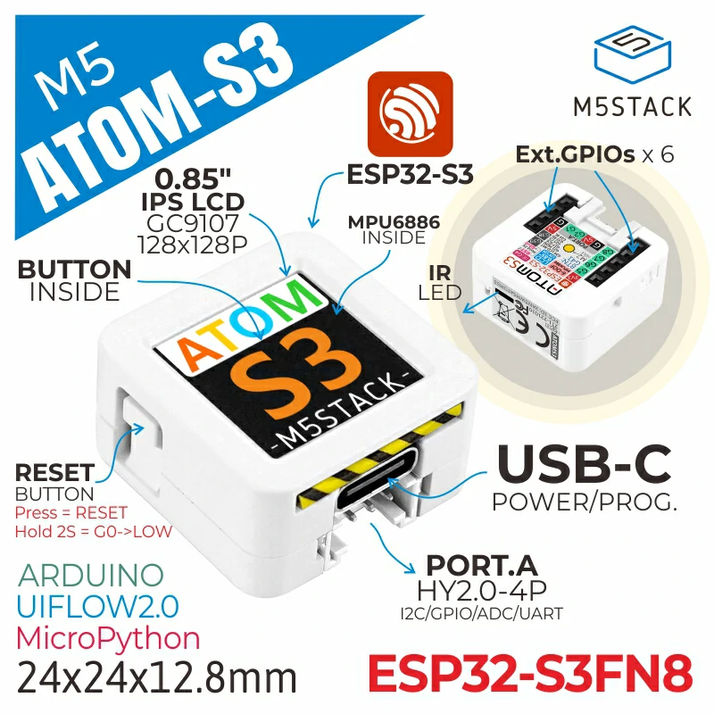 M5Stack AtomS3 One-Number Display